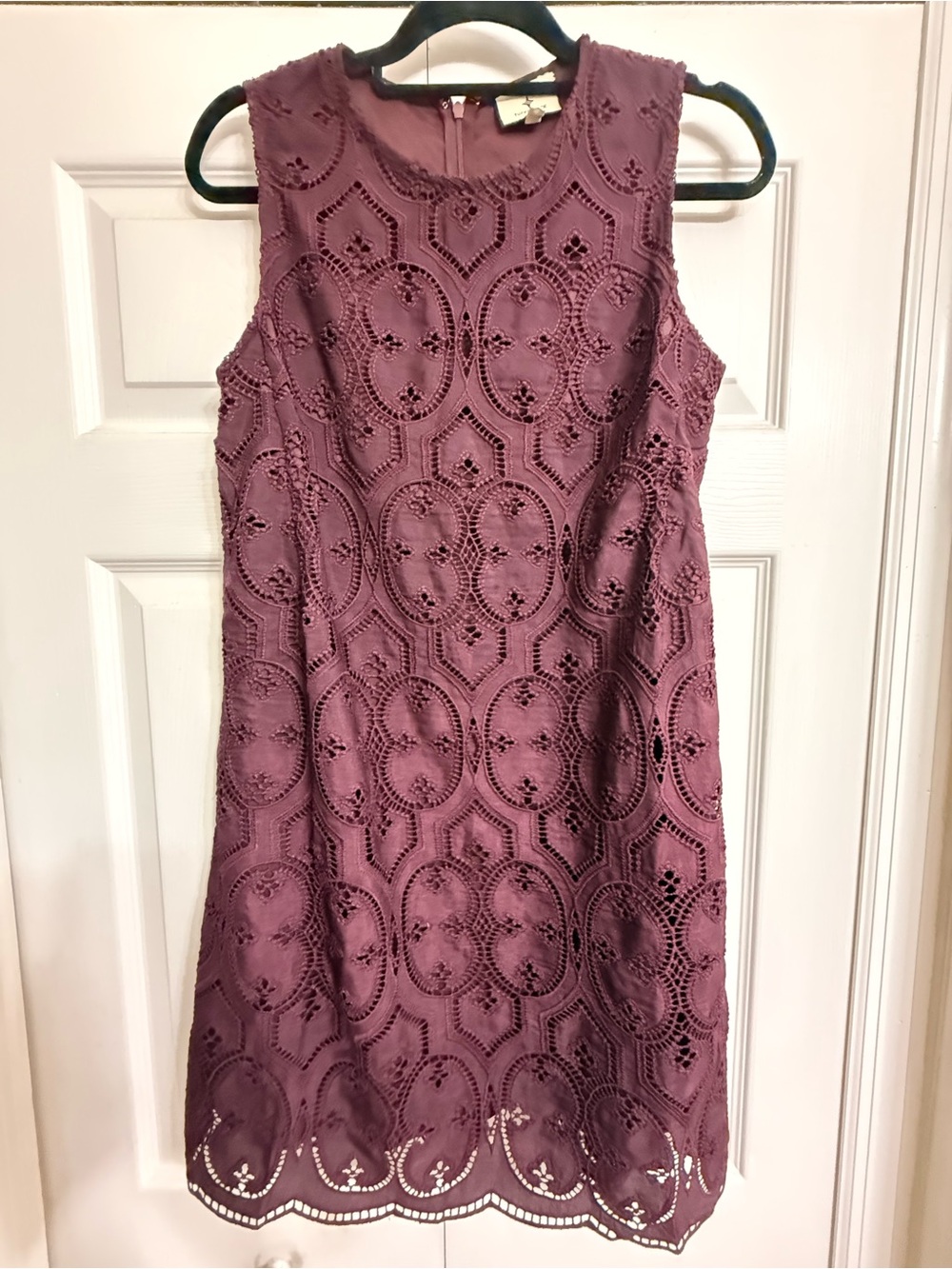 Tuckernuck Sleeveless Lace Shift Dress in Plum